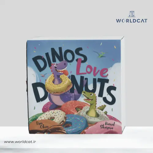 جلد کتاب کتاب Dinos Love Donuts